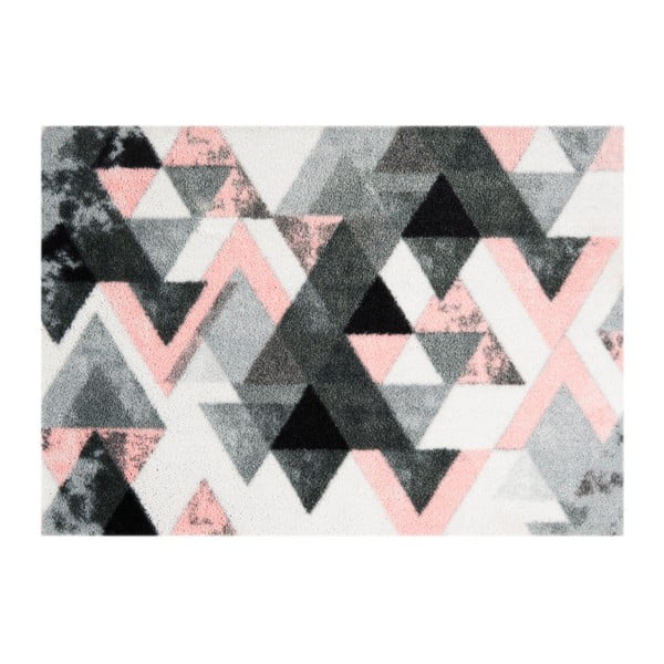 Sivo-ružová rohožka Mint Rugs StateMat Triangle, 50 × 70 cm