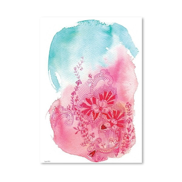 Plagát Flowers Pink, 30x42 cm
