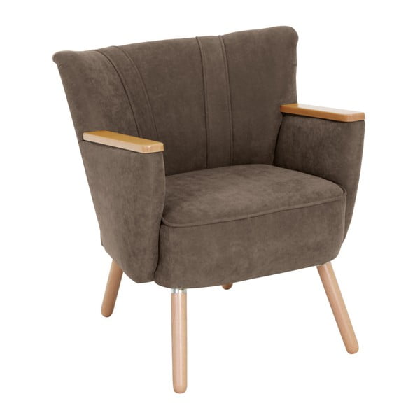 Pieskovohnedé kreslo Max Winzer Laurin Velor