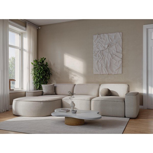 Svetlosivá ženilková rohová pohovka (do tvaru "U") Omao – Makamii-image-1