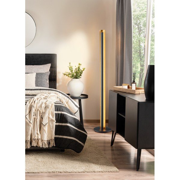 Čierna LED stojacia lampa so stmievačom (výška  142,5 cm) Texel – Trio-image-1