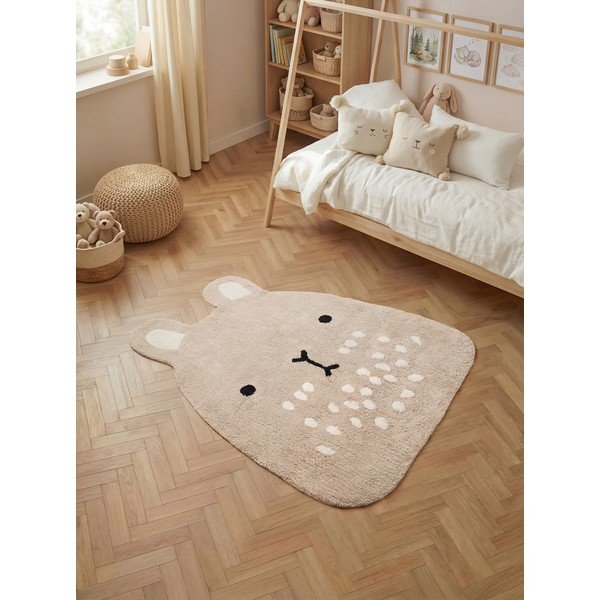 Béžový prateľný/ručne tkaný bavlnený detský koberec 120x152 cm Snuggle Pucki – Hanse Home-image-1