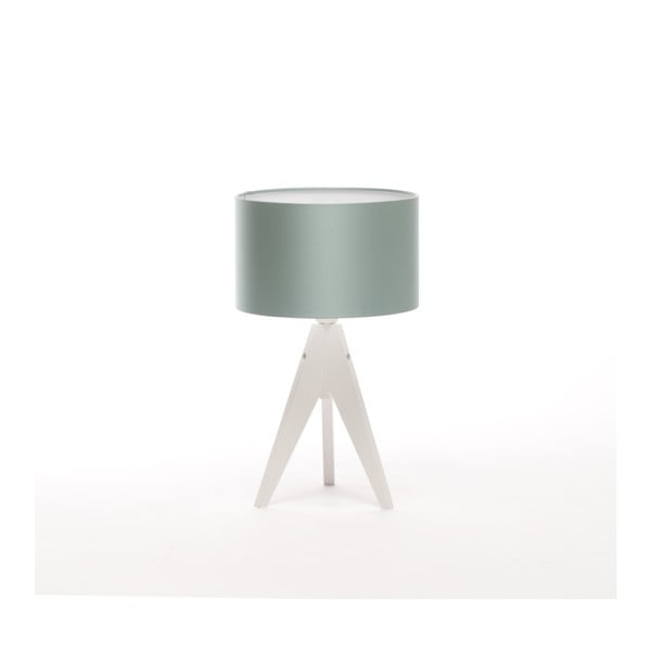 Oceľovomodrá stolová lampa 4room Artist, biela lakovaná breza, Ø 25 cm