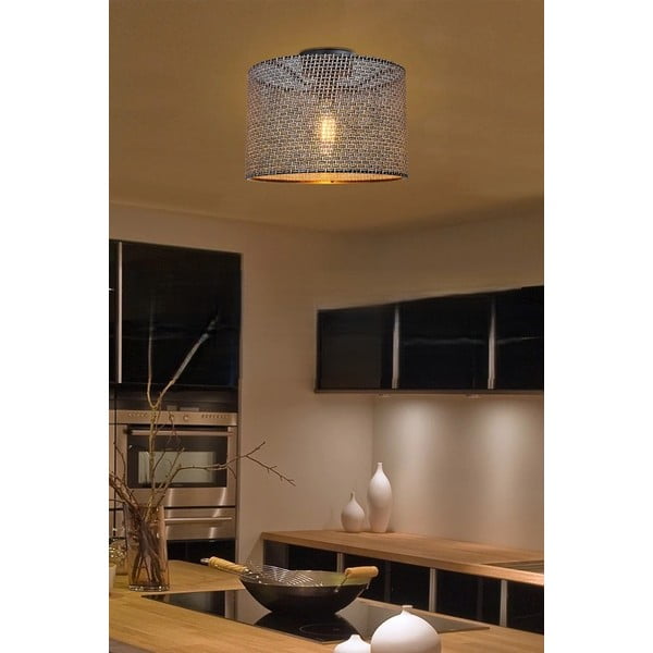 Sivé stropné svietidlo s textilným tienidlom ø 38 cm Goza – Squid Lighting-image-1