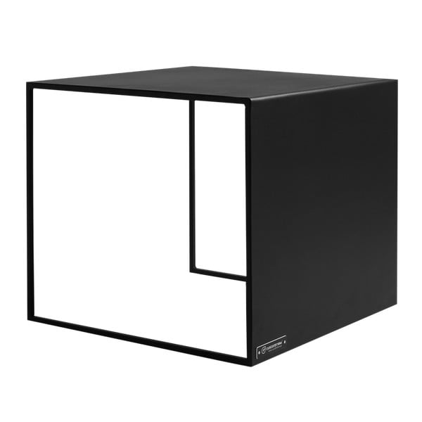 Čierny odkladací stolík Custom Form 2Wall, 50 × 50 cm