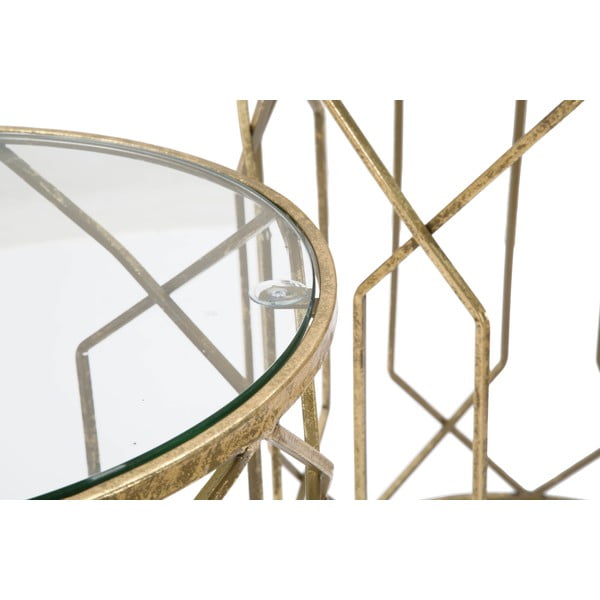 Okrúhle odkladacie stolíky v súprave 2 ks so sklenenou doskou ø 42 cm Tunisi – Mauro Ferretti-image-4