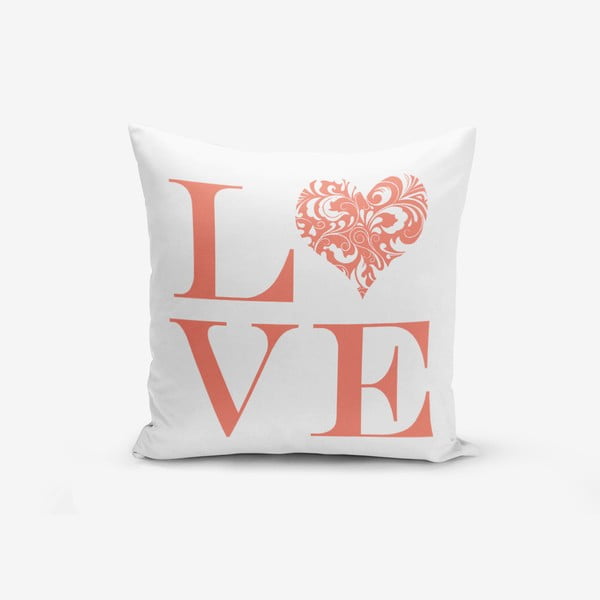 Obliečky na vaknúš s prímesou bavlny Minimalist Cushion Covers Love Flower, 45 × 45 cm
