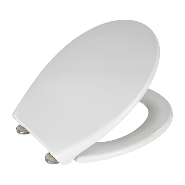 Biele WC sedadlo s jednoduchým zatváraním Wenko Samos, 44,5 x 37,5 cm-image-2