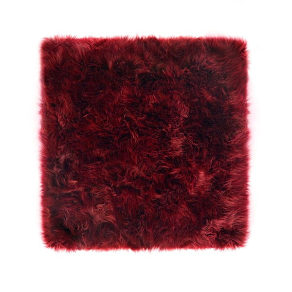 Červený koberec z ovčej kožušiny Royal Dream Zealand, 70 x 70 cm