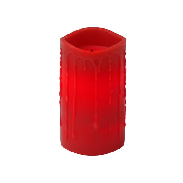 Červená LED sviečka s kvapkami Best Season, 15 cm