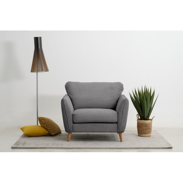 Tmavosivé menčestrové kreslo Paris – Scandic-image-1