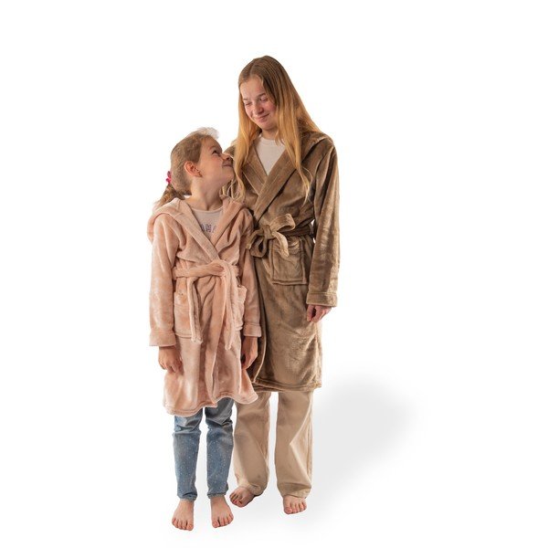 Hnedý detský župan z mikroplyšu Delux – Tiseco Home Studio-image-1