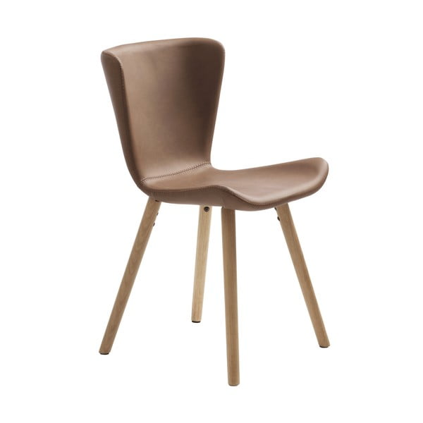 Koňakovohnedá jedálenská stolička z imitácie kože Teslin – Unique Furniture