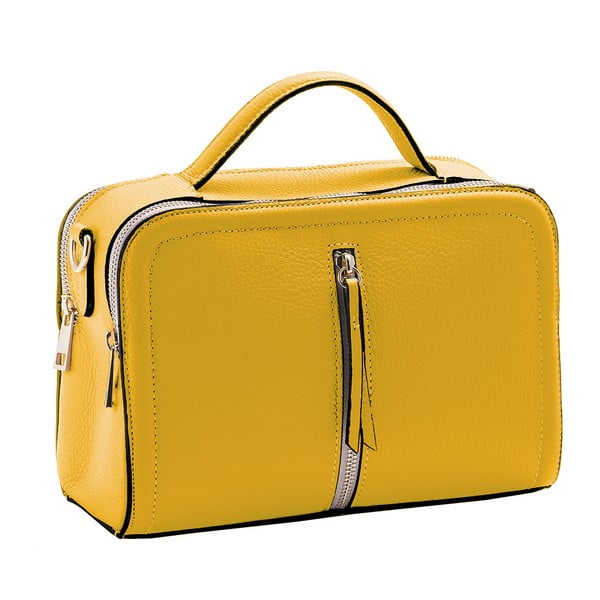 Žltá kabelka z pravej kože Andrea Cardone Galuia