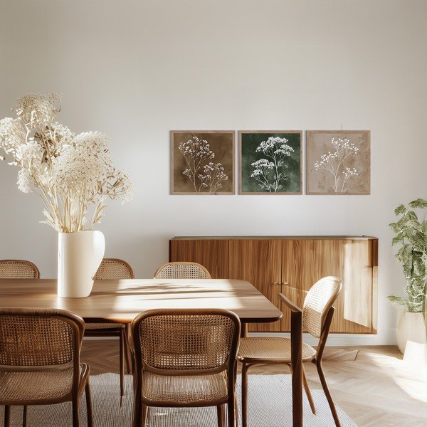 Obrazy v súprave 3 ks 30x30 cm Floral Imprint – Styler-image-2