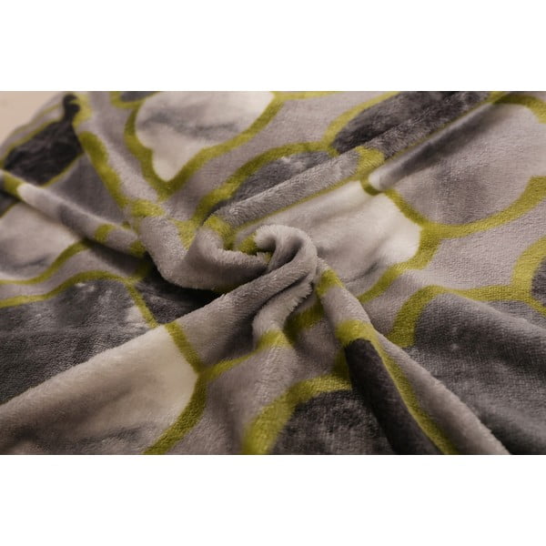 Zeleno-sivé obliečky na jednolôžko z mikroplyšu 140x200 cm – My House-image-1