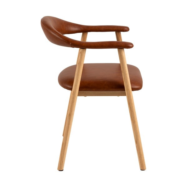 Jedálenská stolička z imitácie kože v koňakovohnedej a prírodnej farbe v súprave 2 ks Addi – Actona-image-3
