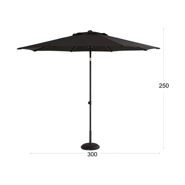 Čierny slnečník Hartman, ø 300 cm-image-1