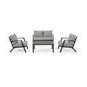 Sivý hliníkový záhradný lounge set pre 4 Harley – Bizzotto