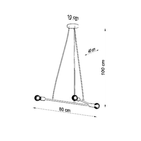 Čierne závesné svietidlo 80x40 cm Latomia - Sollux-image-3