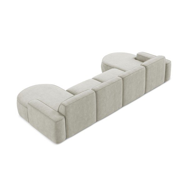 Krémová ženilková rohová pohovka (do tvaru "U") Omao – Makamii-image-3