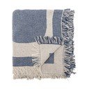 Modrá/béžová deka z recyklovanej bavlny 130x160 cm Ethan – Bloomingville