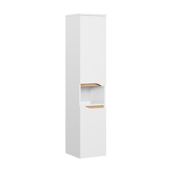 Biela vysoká závesná kúpeľňová skrinka 30x141 cm Set 857 – Pelipal