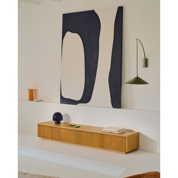 TV stolík v dekore duba v prírodnej farbe 200x30x40 cm Helvine – Kave Home-image-1