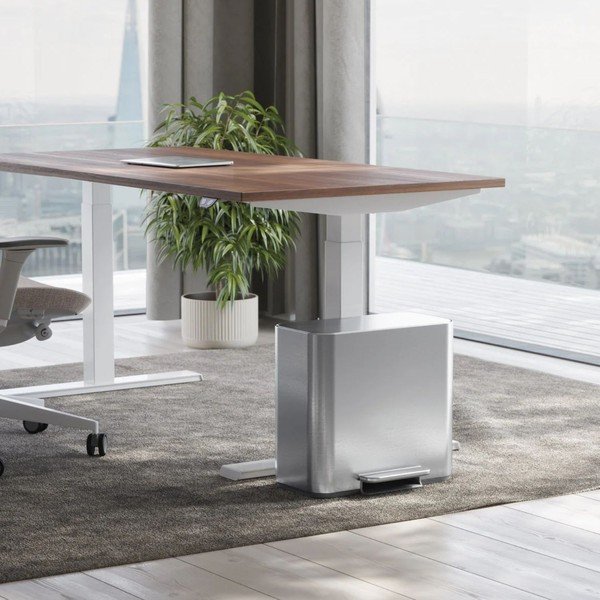 Odpadkový kôš na triedený odpad/pedálový z nehrdzavejúcej ocele v matne striebornej farbe 15 l Dual Mini – simplehuman-image-2