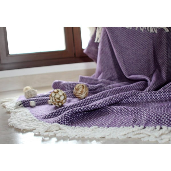 Námorníckymodrý pléd s podielom bavlny Euromant Zen, 140 × 180 cm-image-2