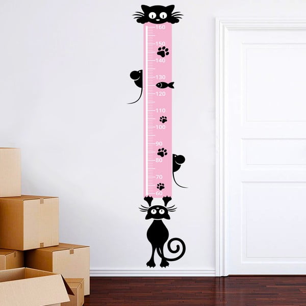 Samolepkový meter na stenu Mačičky, 160 cm