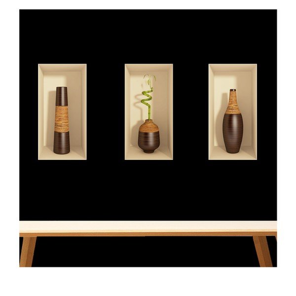 Sada 3 3D samolepiek Ambiance Bamboo