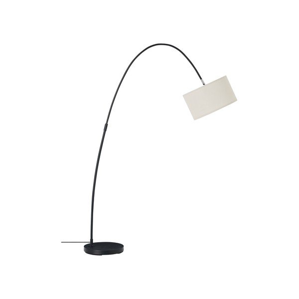 Biela/čierna látková stojacia lampa s ohýbateľnou konštrukciou (výška  145 cm) Arc – Ellos Home