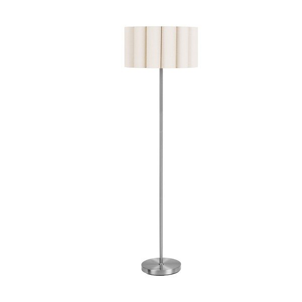 Béžová/v striebornej farbe ľanová stojacia lampa (výška  150 cm) Wattom – House Nordic