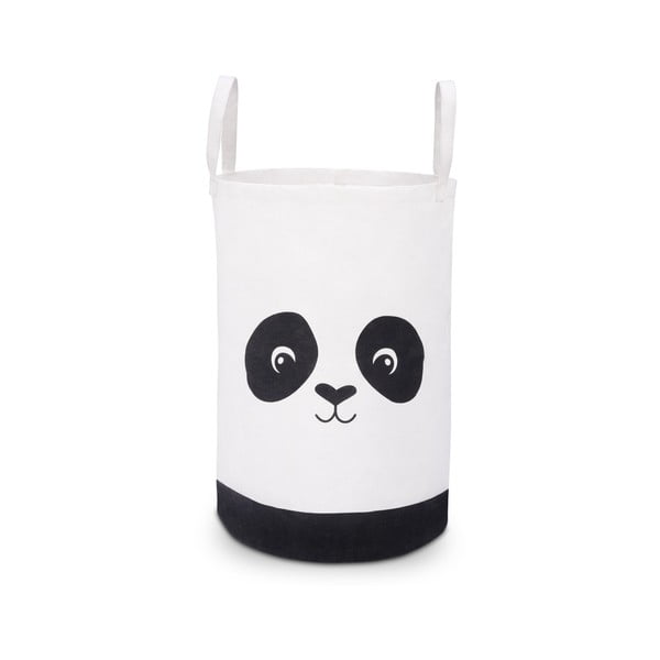 Čierno-biely úložný košík KICOTI Panda, ø 34 cm
