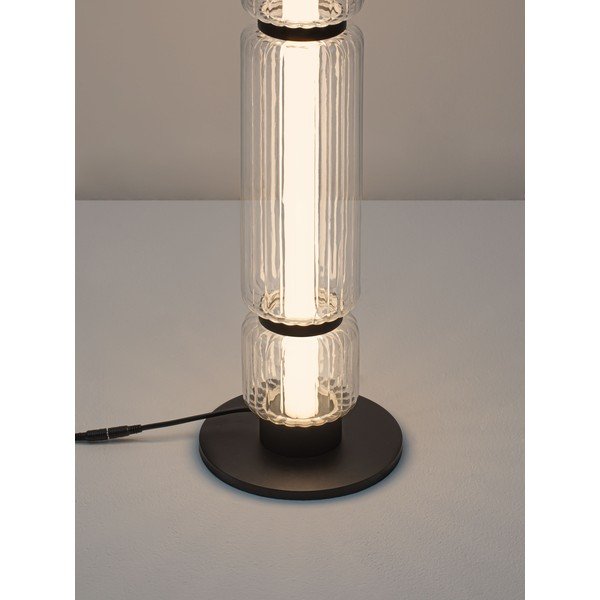 Matne čierna sklenená LED stojacia lampa (výška  123 cm) Liesa – Nova Luce-image-1