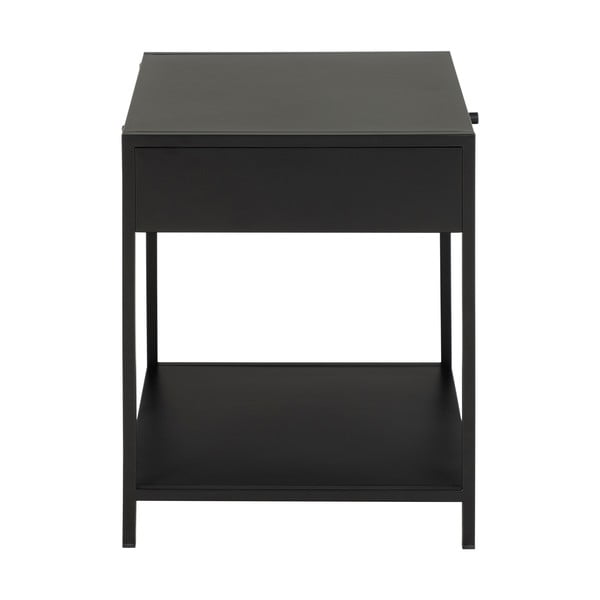 Čierny kovový nočný stolík so zásuvkou Actona Newcastle-image-4