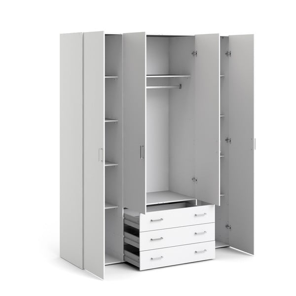 Biela šatníková skriňa 154x200 cm Space – Tvilum-image-3