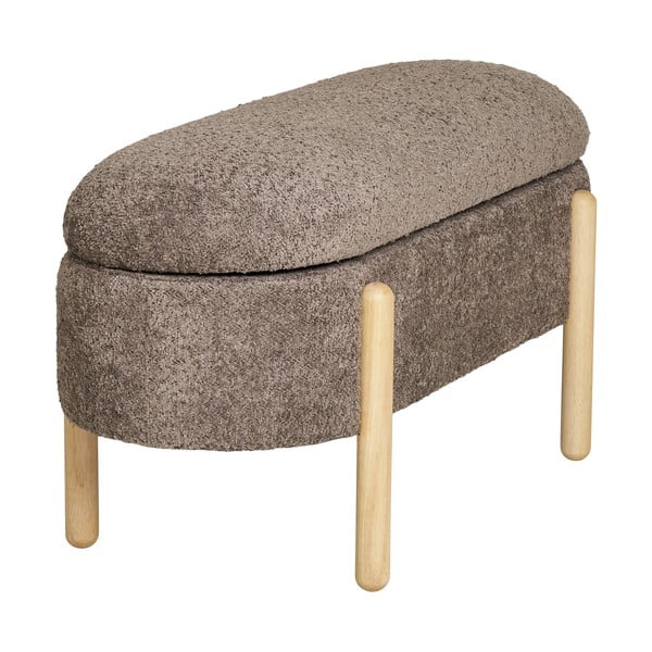 Hnedá lavica z textílie buklé Branca – House Nordic-image-3