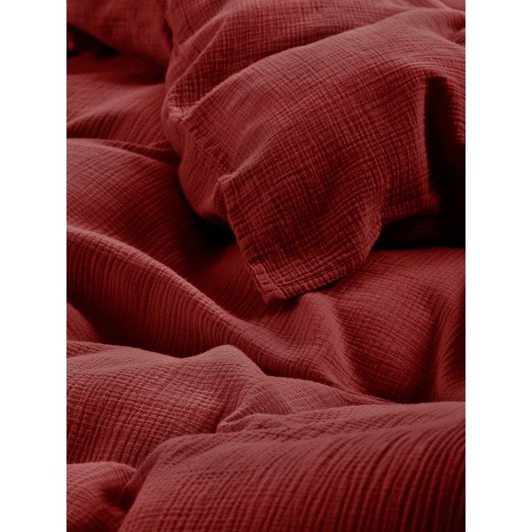 Vínovočervené mušelínové obliečky na jednolôžko 140x200 cm Amilia – Jotex-image-3