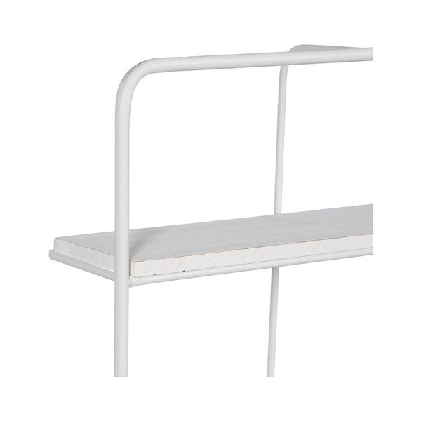 Biela poschodová kovová polica 51 cm – Ixia-image-2