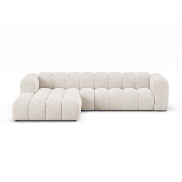 Krémová ženilková rohová pohovka (ľavý roh/s leňoškou) Lupine – Micadoni 