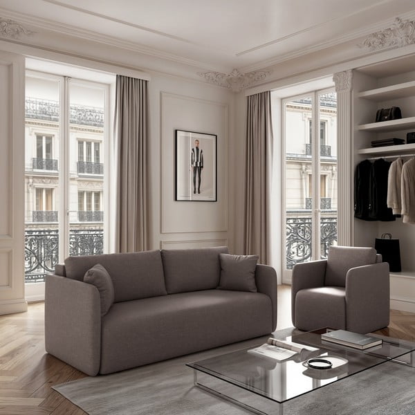 Sivá rozkladacia pohovka 220 cm Chaum – Rodier-image-1