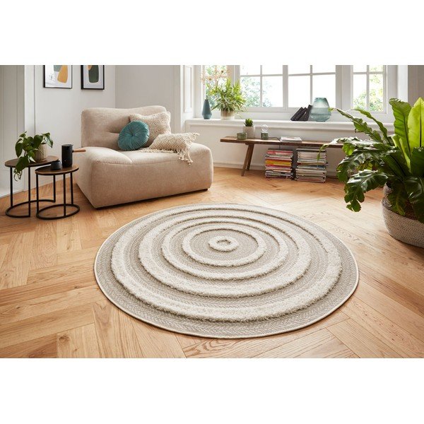 Krémovobiely koberec Mint Rugs Handira Circle, ⌀ 160 cm-image-4