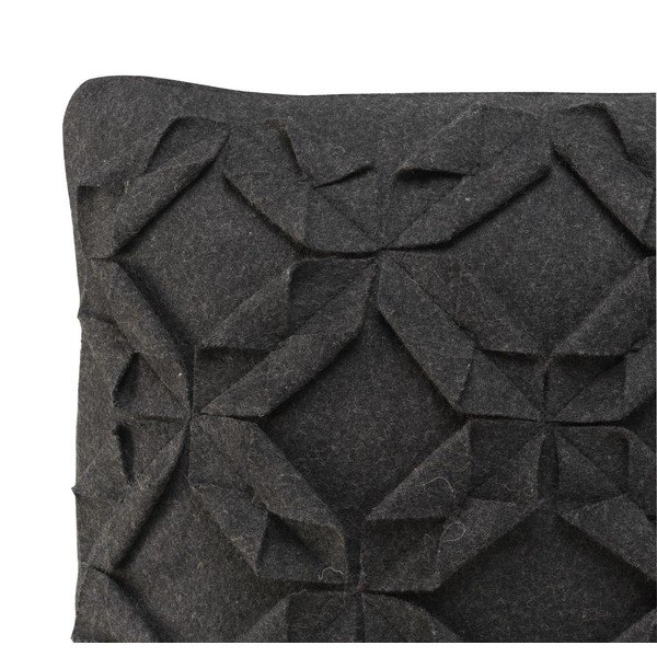Čierna vlnená obliečka na vankúš HF Living Felt Structured, 50 × 50 cm-image-2