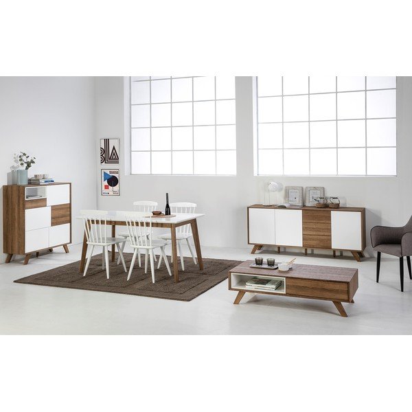 Konferenčný stolík s bielymi detailmi Marckeric Tivoli, 120 × 35 cm-image-1