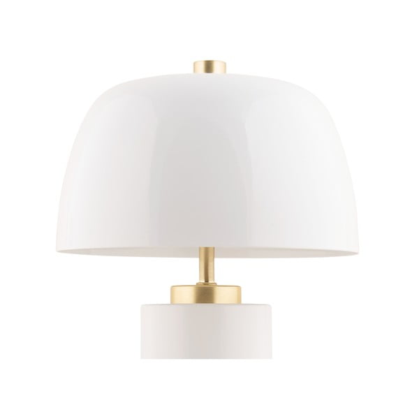 Biela LED stmievateľná stolová lampa s kovovým tienidlom (výška 30 cm) Freya – Leitmotiv-image-3