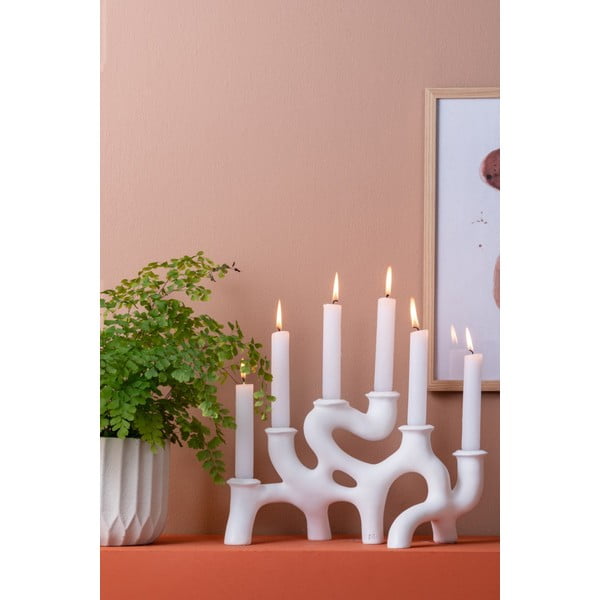 Biely polyresinový svietnik Swirls - PT LIVING-image-1