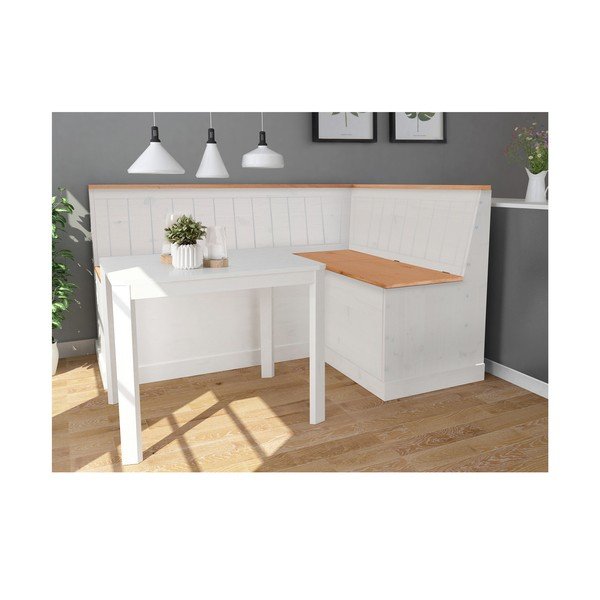 Biela variabilná rohová lavica z borovicového dreva s úložným priestorom Støraa Silas-image-3