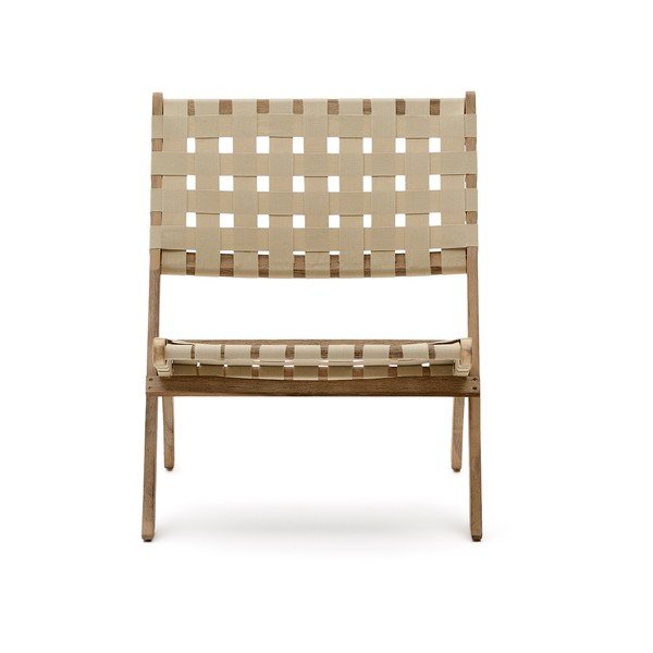 Drevené záhradné kreslo v prírodnej farbe Chabeli – Kave Home-image-2